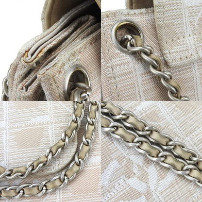 Chanel Shoulder Bag New Travel Line Nylon Pink Beige Pink Beige Silver Hardware