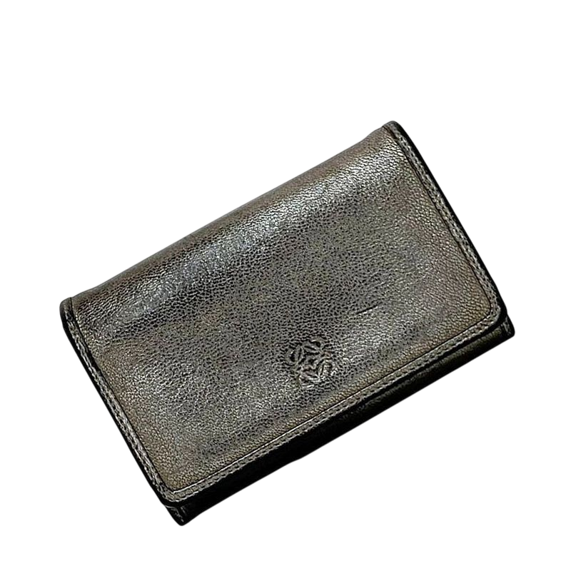 Loewe Fold Wallet Ec22896 Silver Anagram Vintage