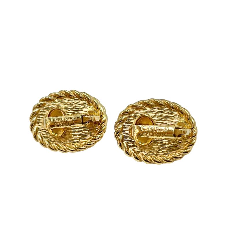 Christian DIOR Earrings Faux Pearl Gold Plated Gold