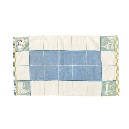 Hermes Face Towel Beach Towel Purse H103622m 02 Cotton White Blue Green Les