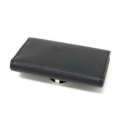 Bvlgari Key Case Black Leather Logo Clip 6 Rows — view 3