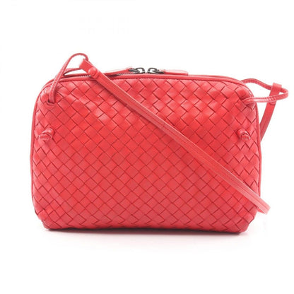 Bottega Veneta Shoulder Bag Nodini Intrecciato Red Leather