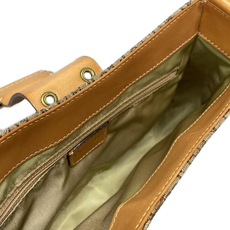 Dior/christian Dior Shoulder Bag Street Chictrotter Beige And Brown Leather