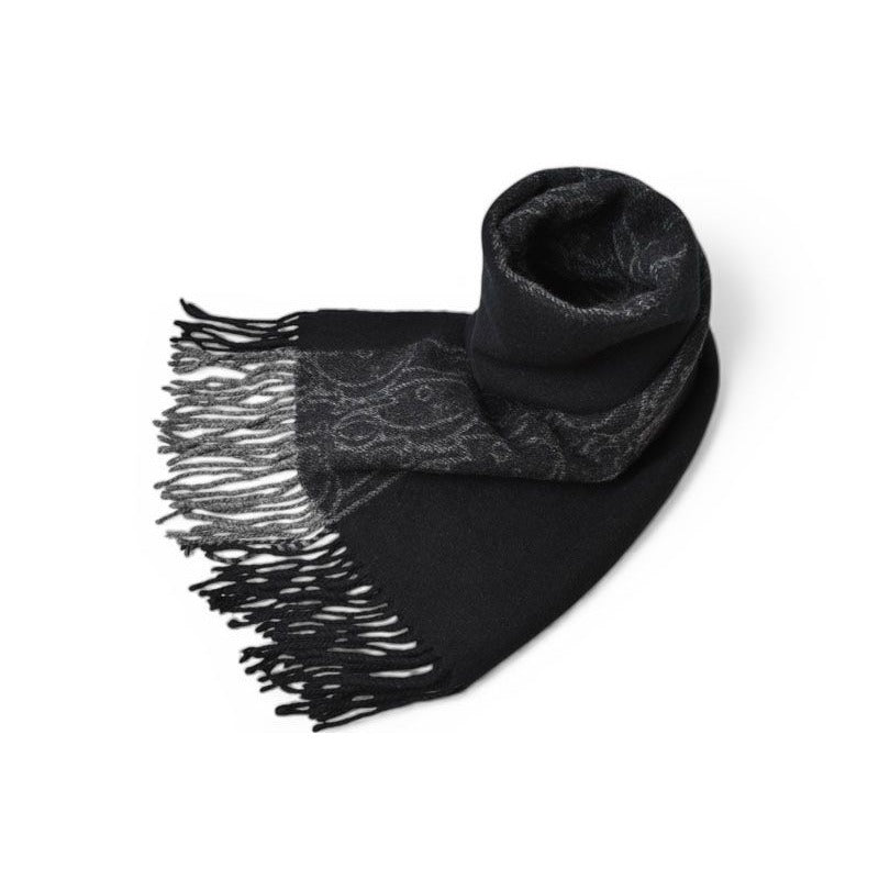 Dior Scarf Winter Wool Cashmere Logo Trotter Black Gray — view 3