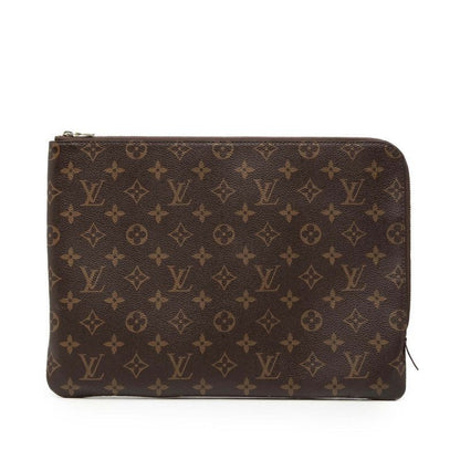 Louis Vuitton Monogram Etui Voyage GM Clutch Brown Fuchsia