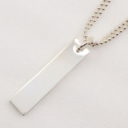 Gucci Logo Plate Double Ball Chain Silver 925 Unisex 24.1g Necklace