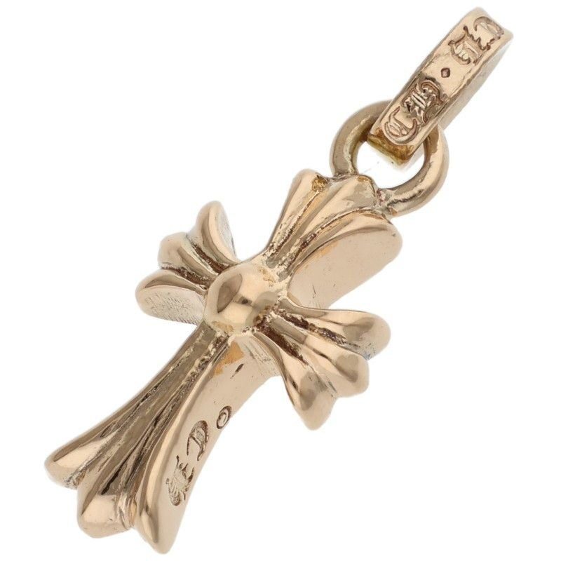 Chrome Hearts 22k Crs Bbyfat 22k Baby Fat Charm Gold Necklace Top