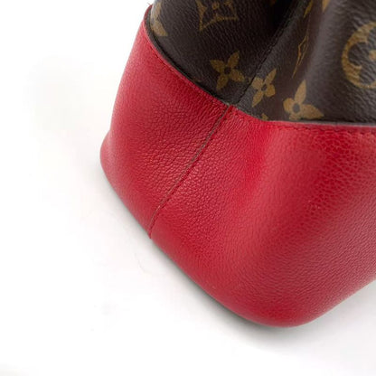 Louis Vuitton Flandrin Monogram Threes Leather X PVC Brown X Red Tote Bag Gold