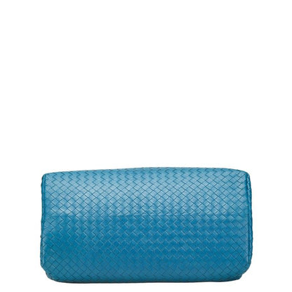 Bottega Veneta Intrecciato Handbag Tote Bag Blue Leather Women Bottega Veneta