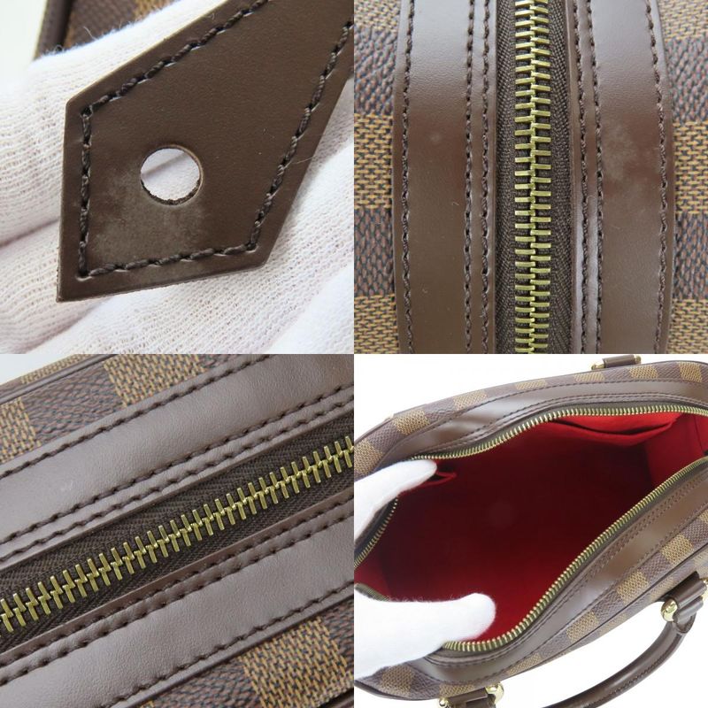 Louis Vuitton Handbags Duomo N60008 Damier Leather Ebène Brown Gold Hardware