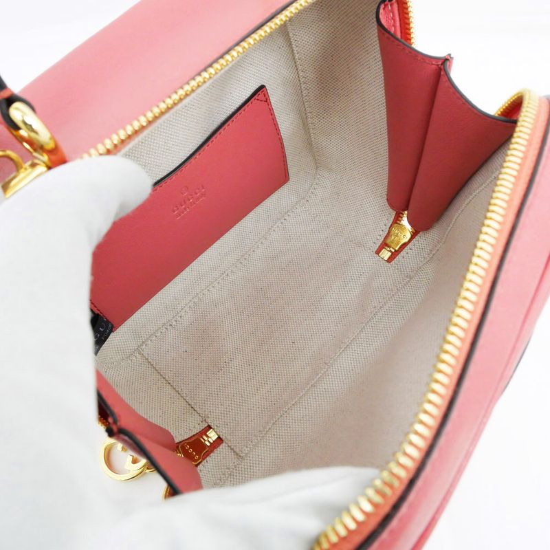 Gucci Blondie 2WAY Top Handle Bag Pink 744434 Leather Shoulder - Women's