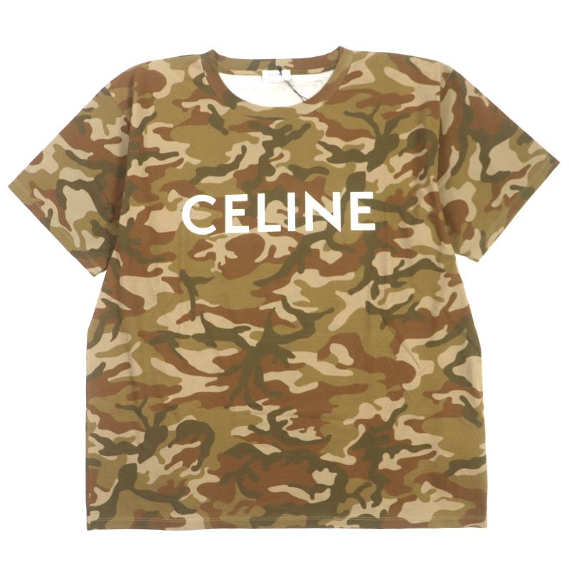 Celine 22SS 2x681246q Loose Logo T-shirt Cotton Logo Print Camouflage Pattern