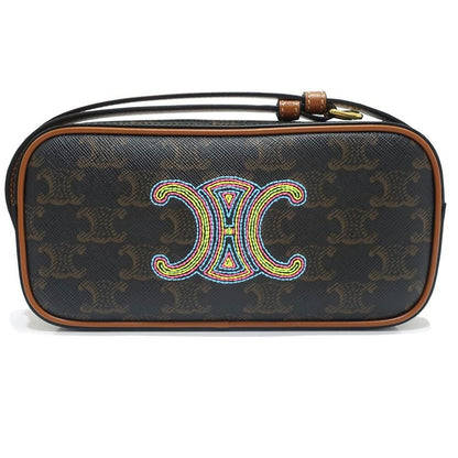 Celine Camera Bag Shoulder Triomphe Canvas Brown Multicolo