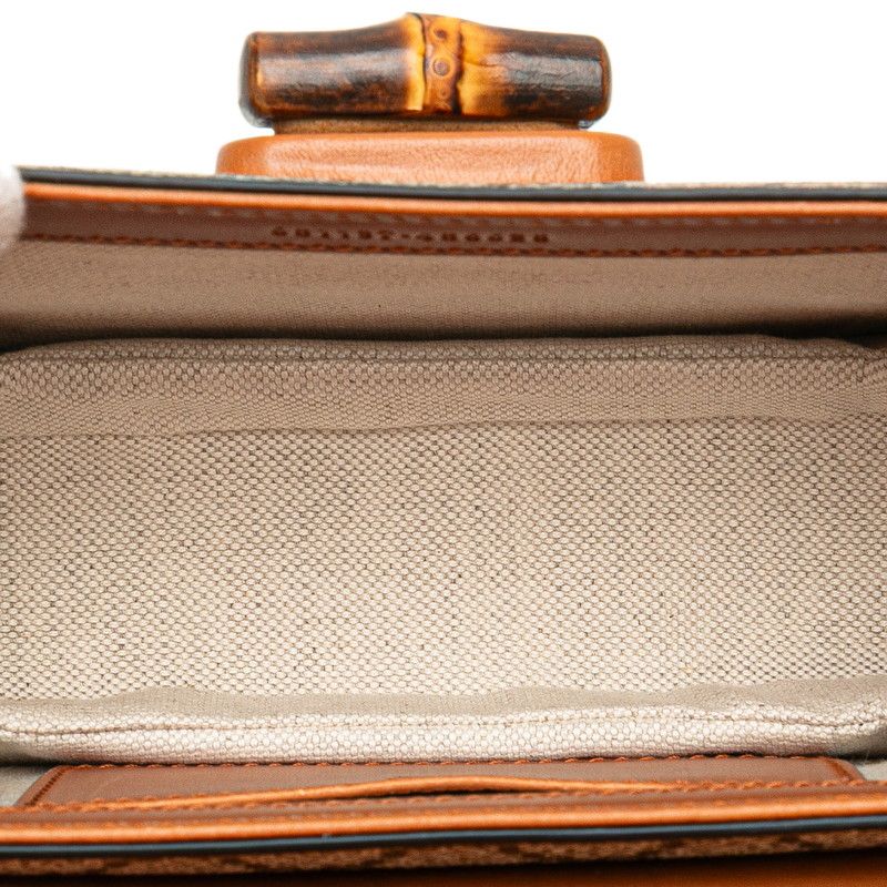 Gucci GG Supreme Bamboo Belt Bag Waist Bag 681137 Beige Brown PVC Leather