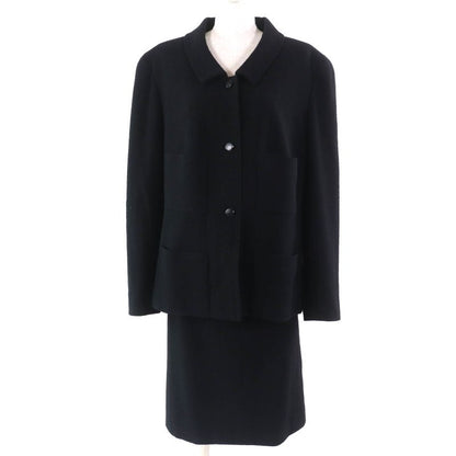 CHANEL Vintage 98A P11506 Wool Coco Mark Button Wool Tweed Jacket Skirt Setup