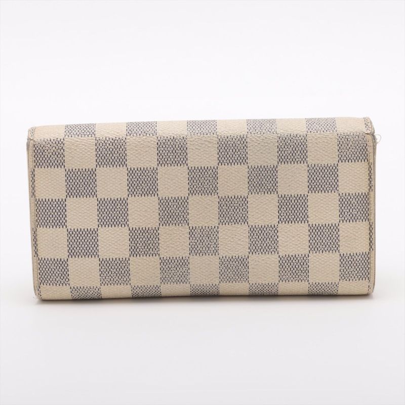 Louis Vuitton Damier Azure Portefeuille Sarah Long Wallet N61735 Ivory Made In