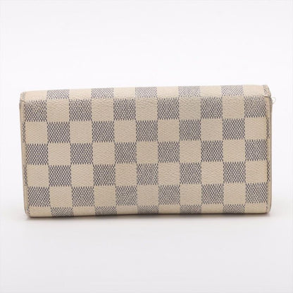 Louis Vuitton Damier Azure Portefeuille Sarah Long Wallet N61735 Ivory Made In