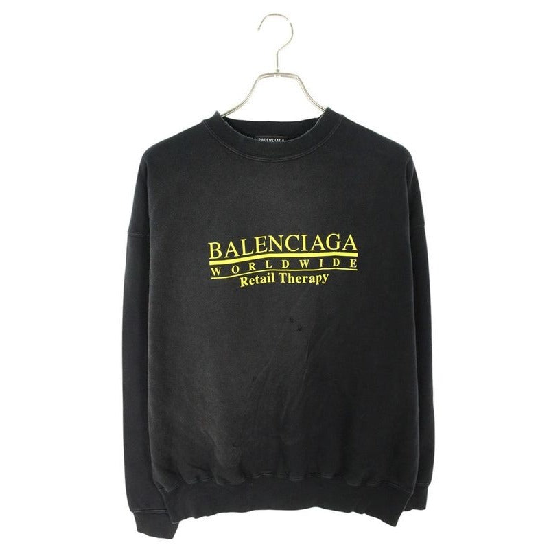 Balenciaga Tlva 9 Vintage Finish Logo Print Sweatshirt