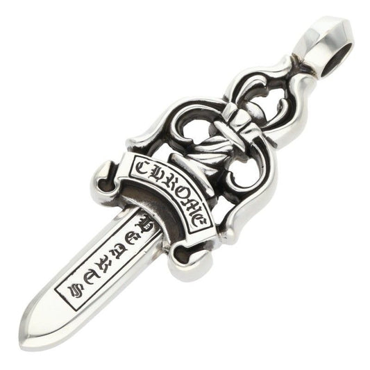 Chrome Hearts Large Dagger Pendant Silver Necklace