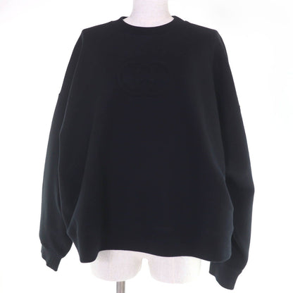 Gucci Cotton Interlocking Cropped Length Sweatshirt Black