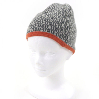 Hermes Vintage Cashmere Martin Margiela Era Logo All Over Pattern Beanie Knit — view 2
