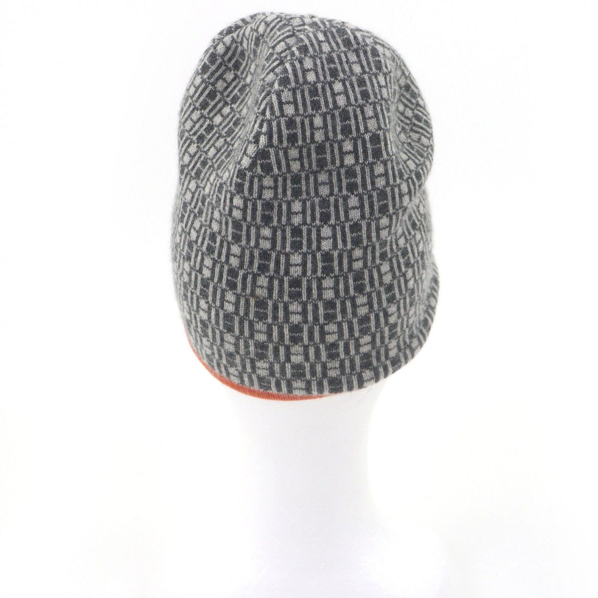 Hermes Vintage Cashmere Martin Margiela Era Logo All Over Pattern Beanie Knit — view 4