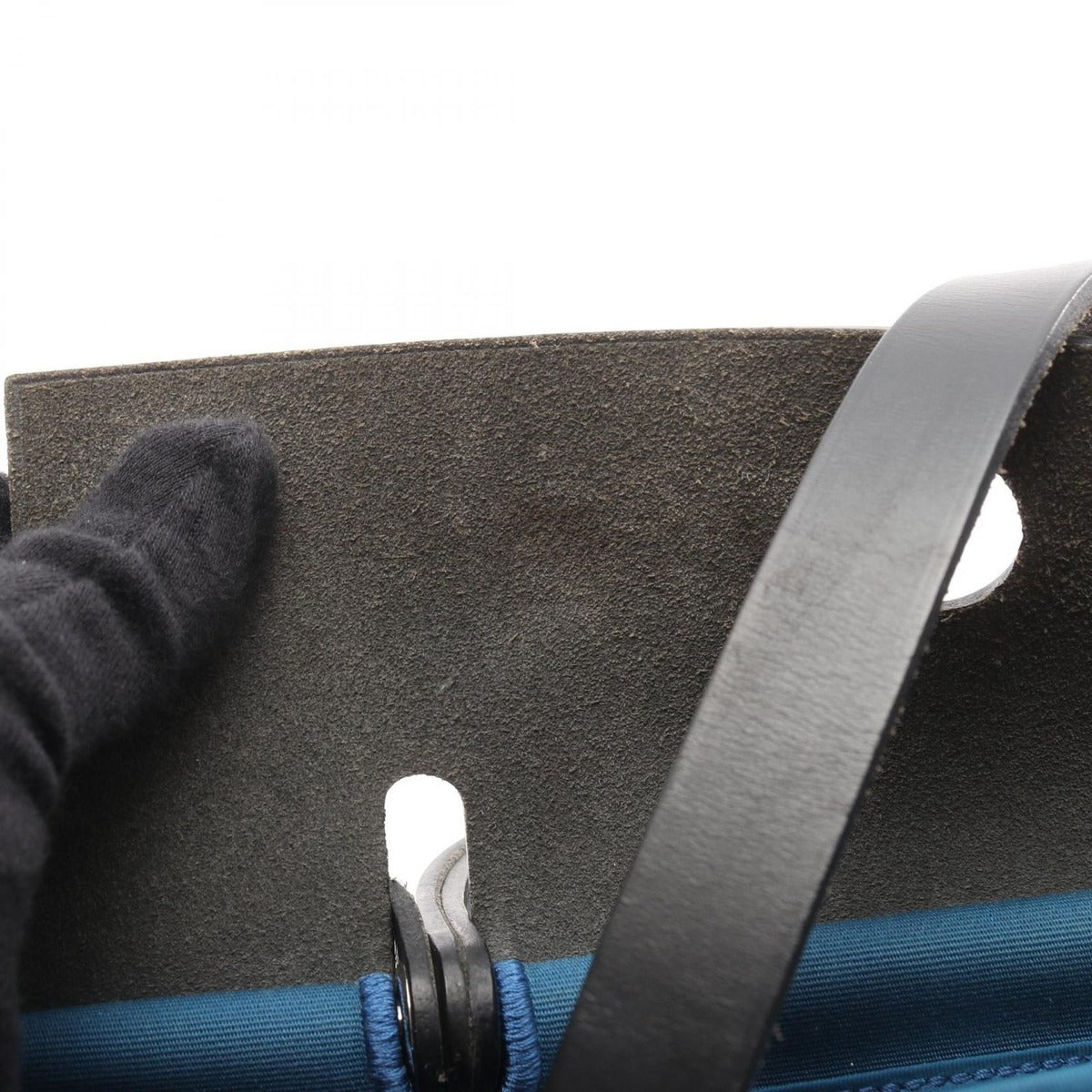 Hermes Handbag Herbag Her Bag Zip PM Blue de Garis Black Canvas Leather — view 11