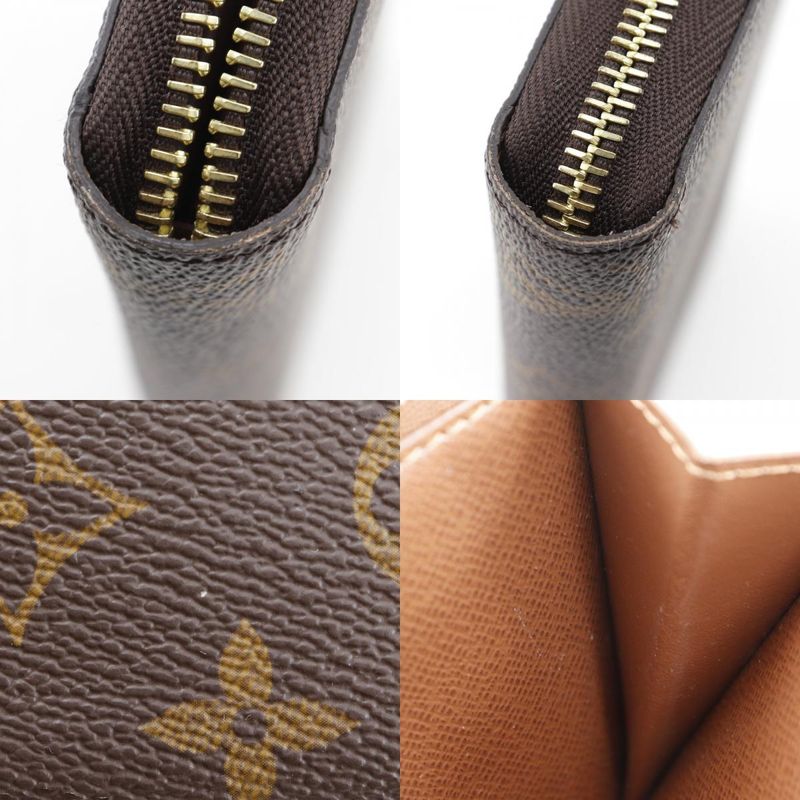 Louis Vuitton Zippy Wallet M42616 Monogram Canvas Brown Unisex Long Wallet