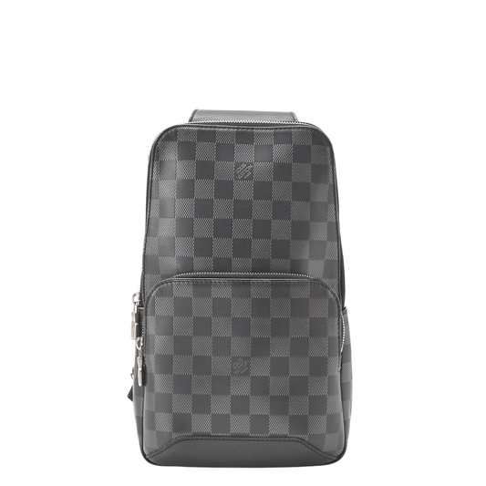 Louis Vuitton Damier Infini Avenues Ring Shoulder Bag Black Noir Black (silver