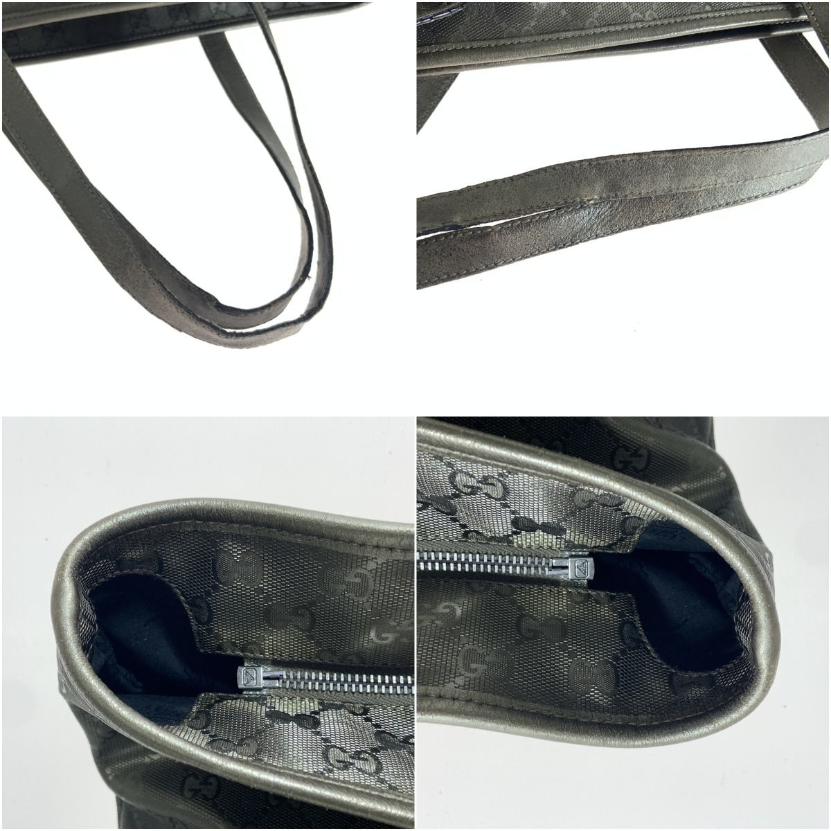 Gucci GG Implement Tote Bag Shoulder Bag 211137 Gray Delivery As Is