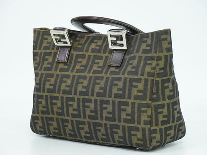 Authentic Fendi Zucca Tote Handbag Canvas Brown 26329 Zucca Bag Pre-owned