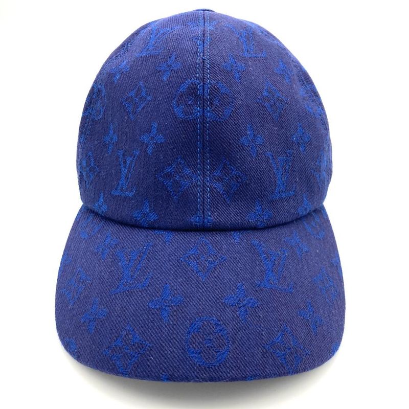 Louis Vuitton Monogram Essential Cap Cotton Polyester M77590 Blue L 60cm