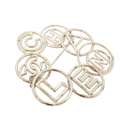 Chanel Brooch Logo Metal Silver — view 2