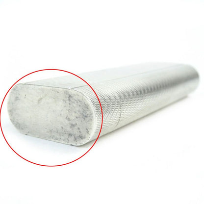 Cartier Wave Pattern Oval Shape Smoking Goods Gas Lighter Silver
