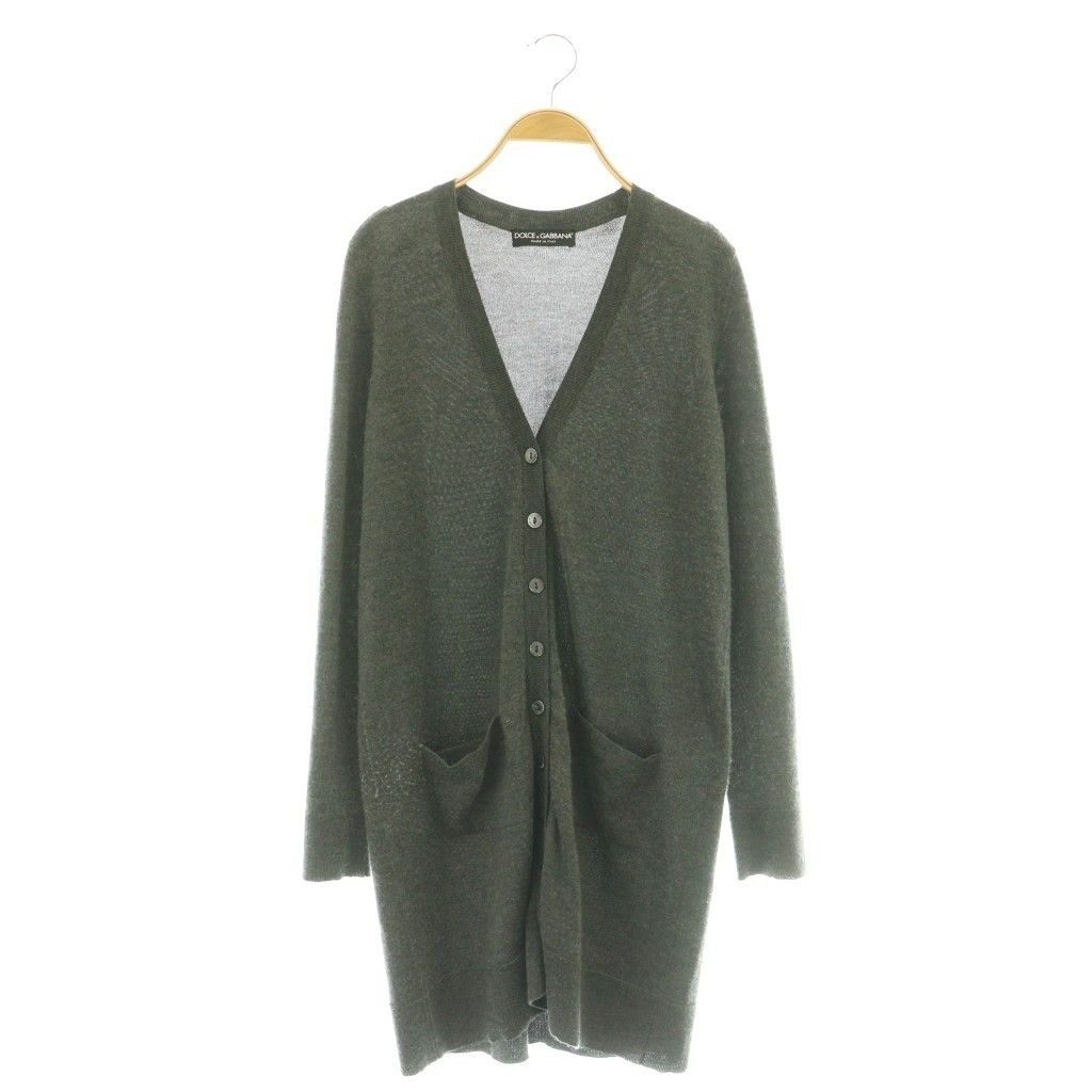 Dolce & Gabbana Cardigan Silk Cashmere Gray V-neck Pocket AZ