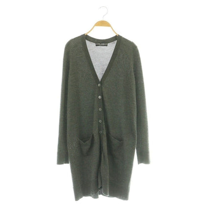Dolce & Gabbana Cardigan Silk Cashmere Gray V-neck Pocket AZ