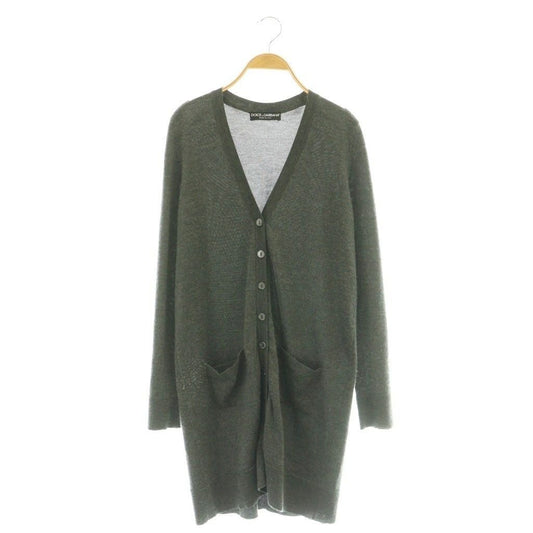 Dolce & Gabbana Cardigan Silk Cashmere Gray V-neck Pocket AZ