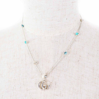 Gucci 527399 Double G Mother-of-pearl Necklace Current Ag925 Colored Stone
