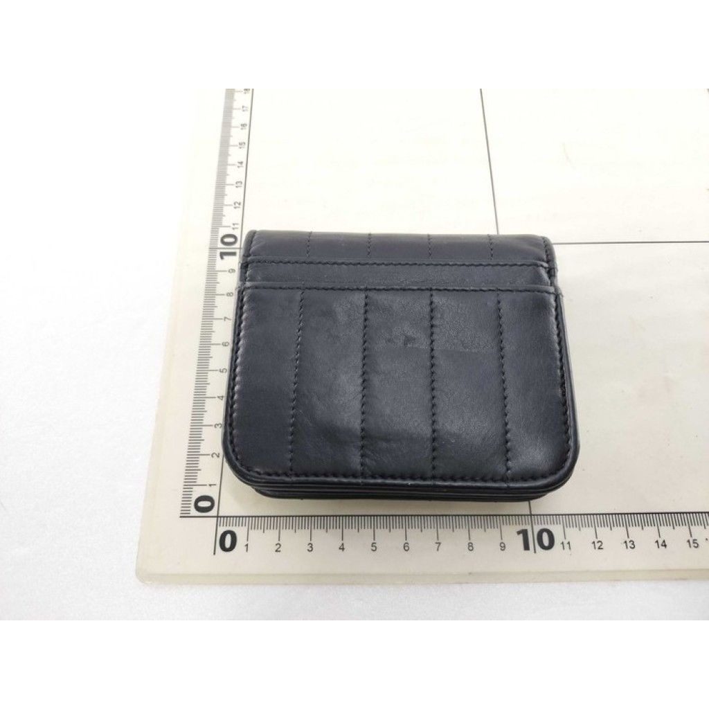 Balenciaga Bifold Wallet Monaco Black Leather Bblogo Silver — view 2
