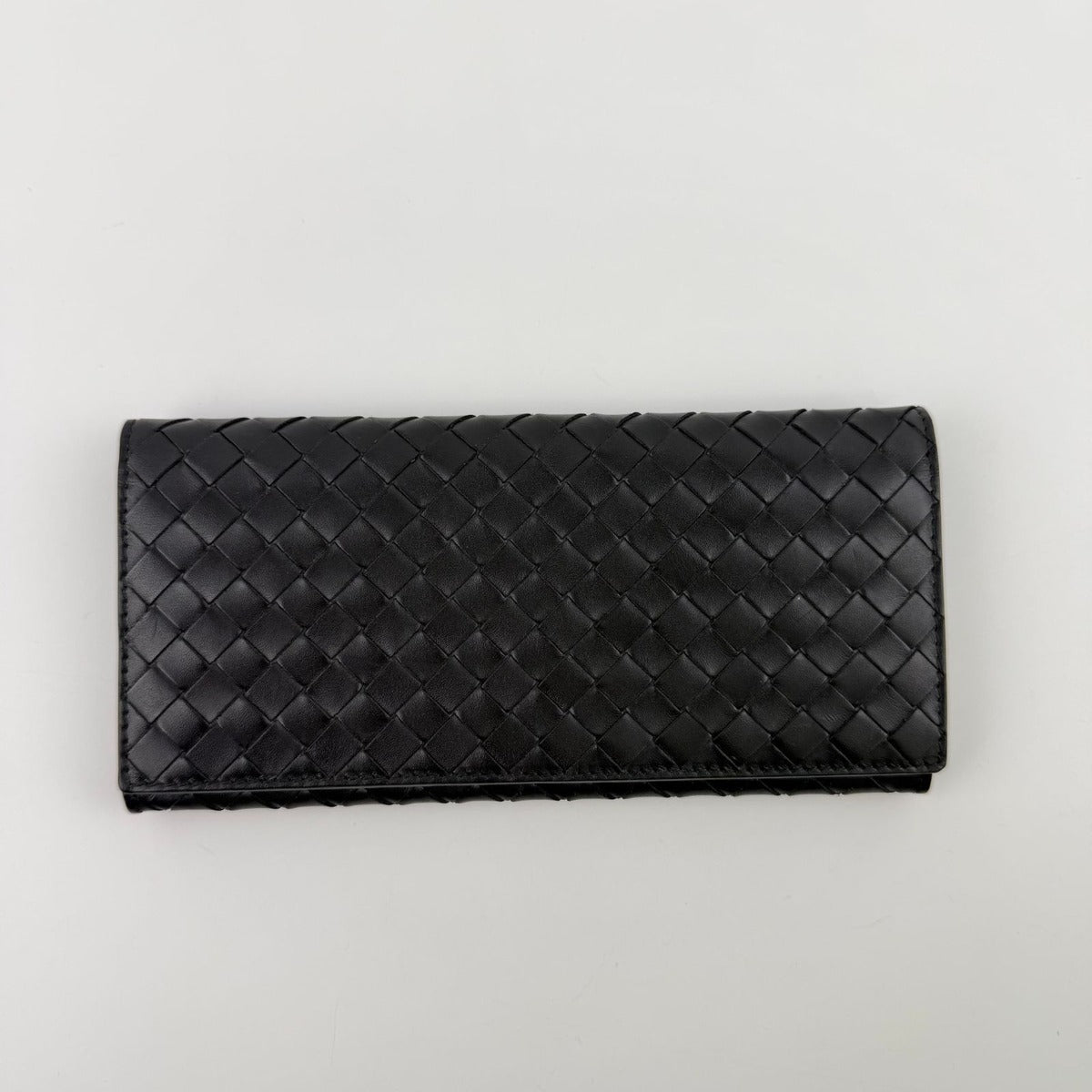 Bottega Veneta Intrecciato Wallet Black Leather Vintage