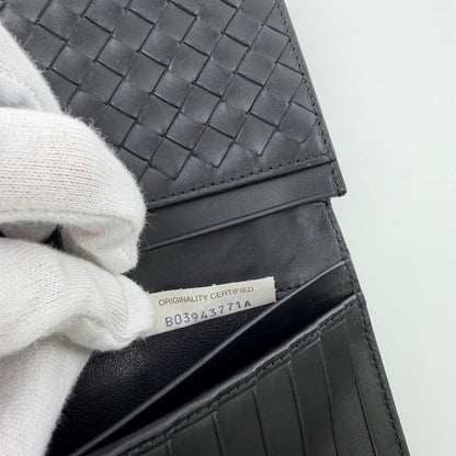 Bottega Veneta Intrecciato Wallet Black Leather Vintage — view 16