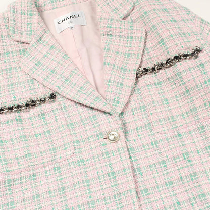 Chanel CC Logo Button Tweed Jacket — view 11
