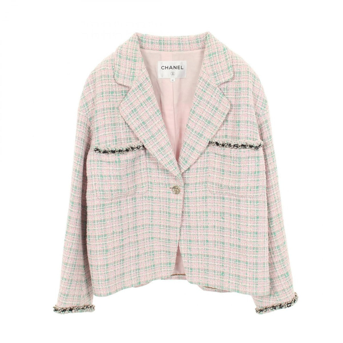 Chanel CC Logo Button Tweed Jacket