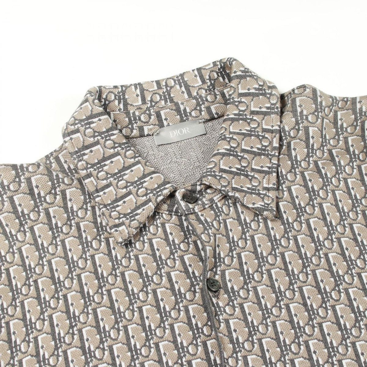 Dior Oblique Cotton Jacquard Overcoat Knit Shirt — view 5