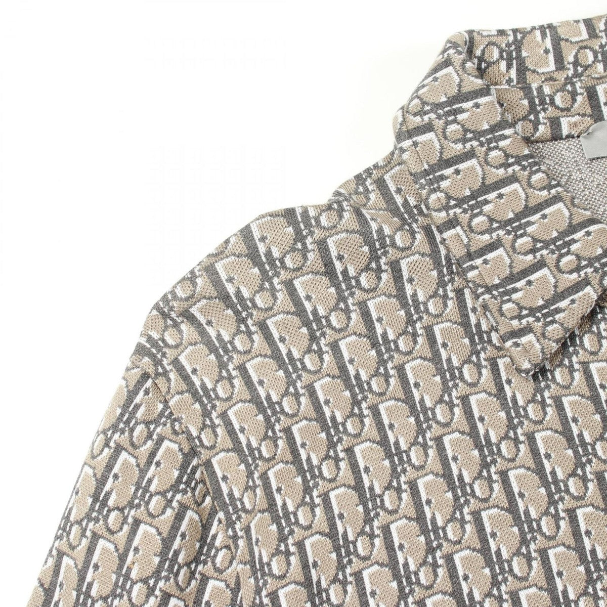 Dior Oblique Cotton Jacquard Overcoat Knit Shirt — view 6