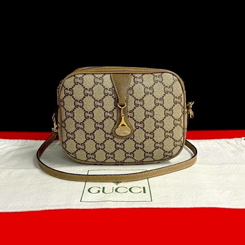 Gucci Vintage Plus GG Logo Leather Mini Shoulder Bag Pochette