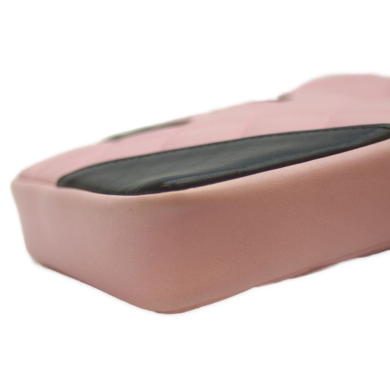 Chanel A25177 No 8 Pink Black Cambon Small Pochette Shoulder Bag Black Quilted