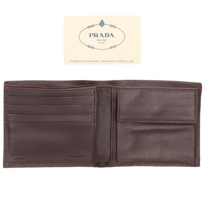 Prada 2m0738 Logo Jacquard Leather Bifold Wallet For Men