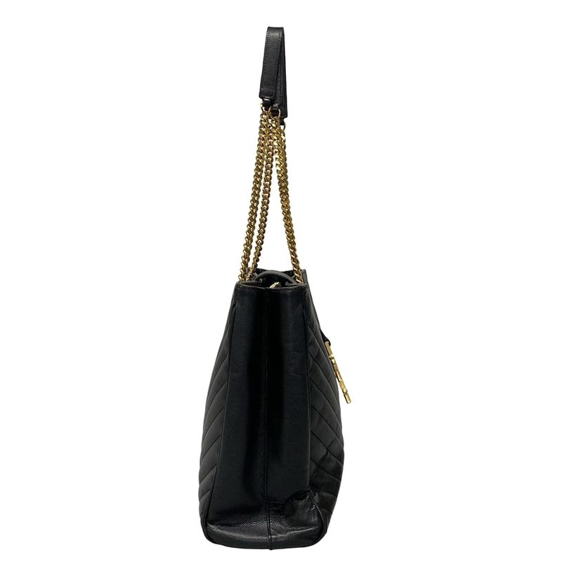 Saint Laurent Paris Tote Bag - 342022 Black Quilted/chain Shoulder Leather