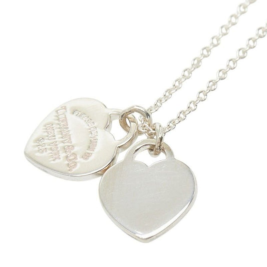 Tiffany & Co. Return to Double Heart Tag Necklace Silver
